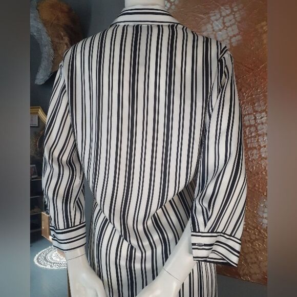 Zara Striped Black and White Women's Midi Dress - Picture 4 of 14